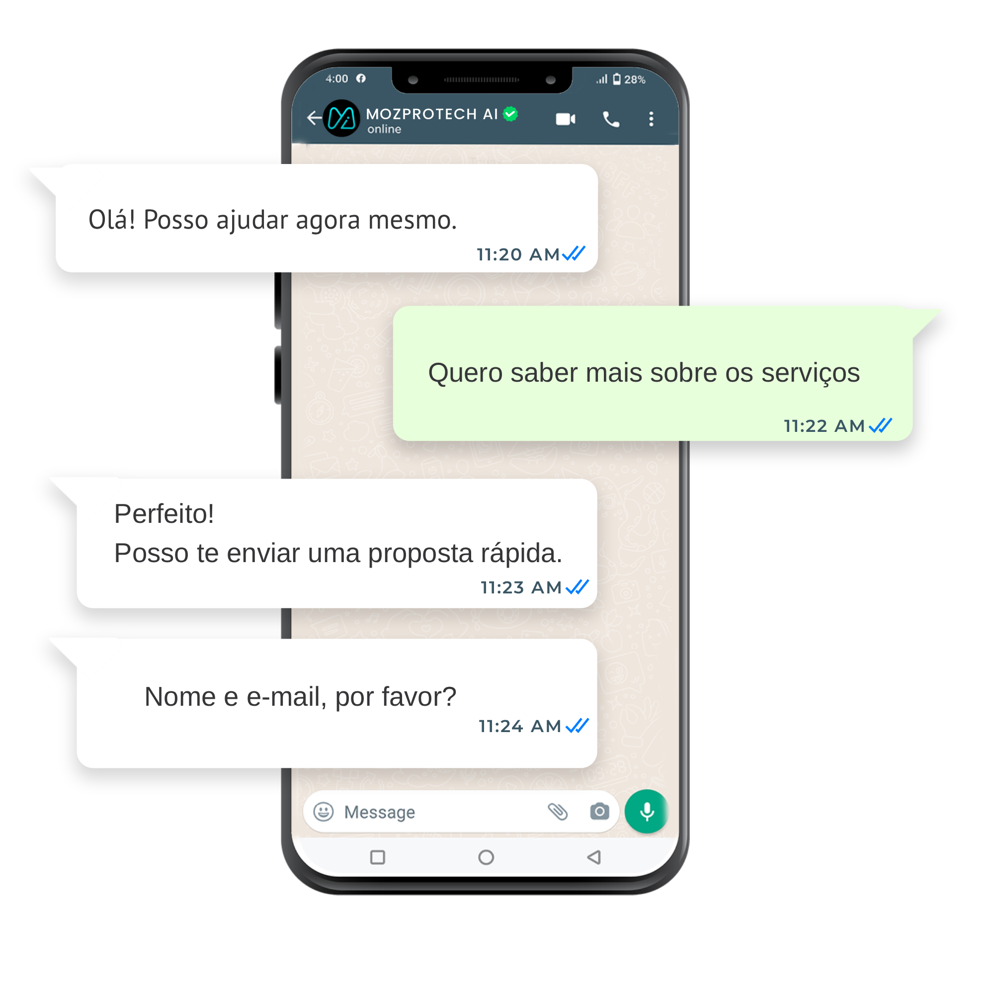Agente de IA para live chat e atendimento automatizado