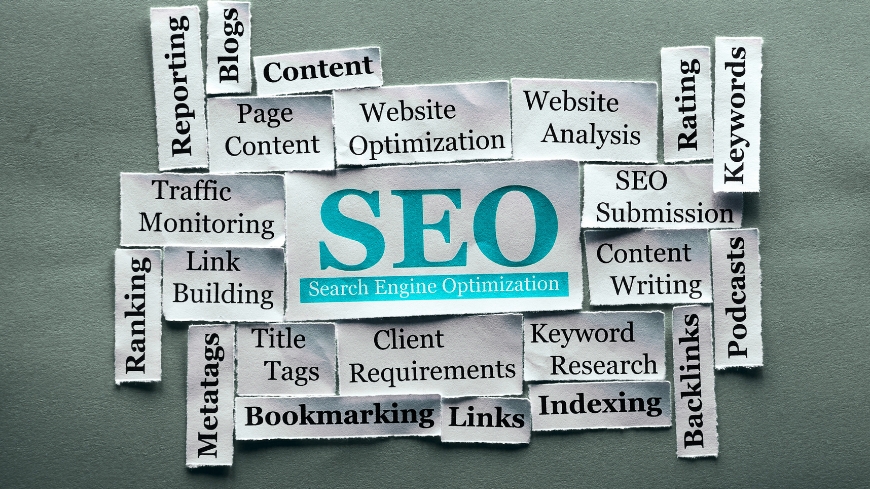 Ilustração de SEO Inteligente com IA